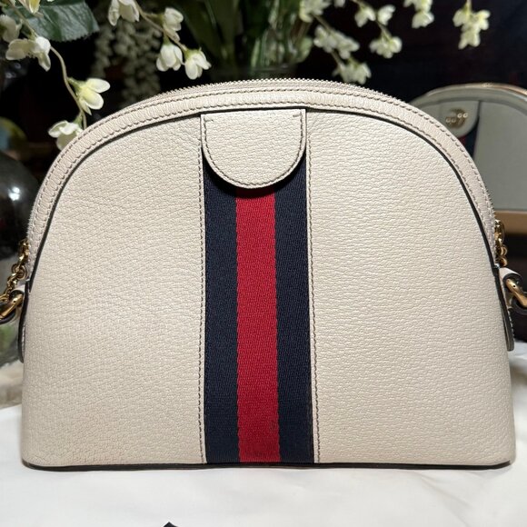 Gucci Cream Crossbody Bag with Red and Blue Stripe - Picture 7 of 11
